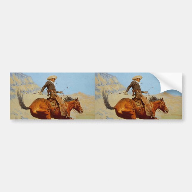 Frederic Remingtons Cowboy (1902) Autoaufkleber (Vorne)