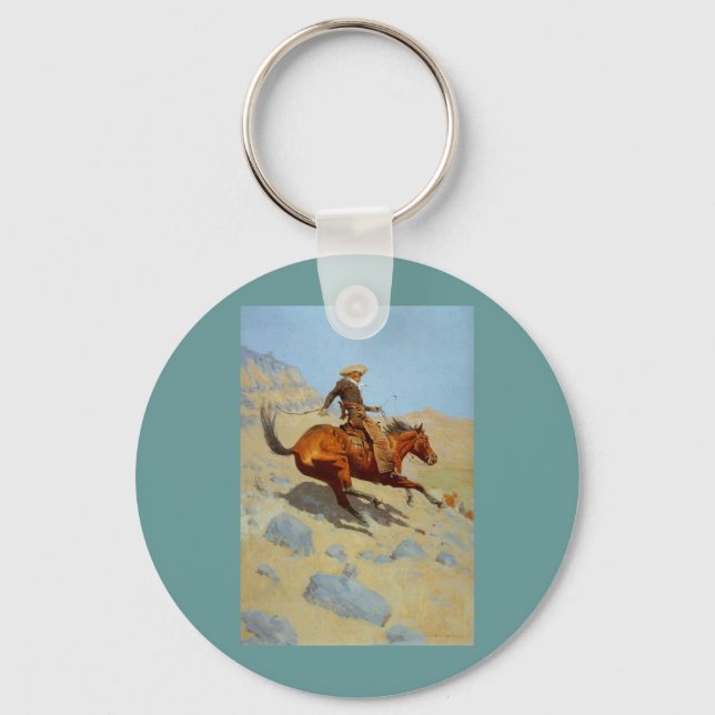 Frederic Remingtons Cowboy (1902) Schlüsselanhänger (Vorderseite)