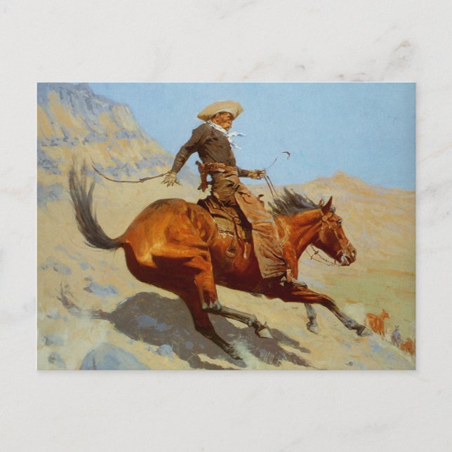 Frederic Remingtons Der Cowboy (1902) Postkarte (Vorderseite)