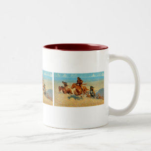Frederic Remington's The Buffalo Runners (1909) Zweifarbige Tasse
