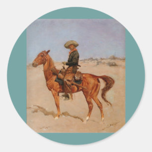 Frederic Remington's The Puncher (1895) Runder Aufkleber