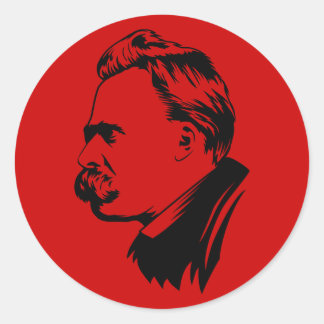 Frederich Nietzsche Portrait Runder Aufkleber