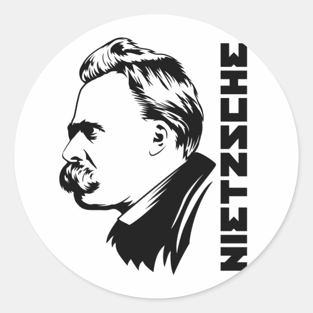 Frederich Nietzsche Portrait Sticker (Vorderseite)