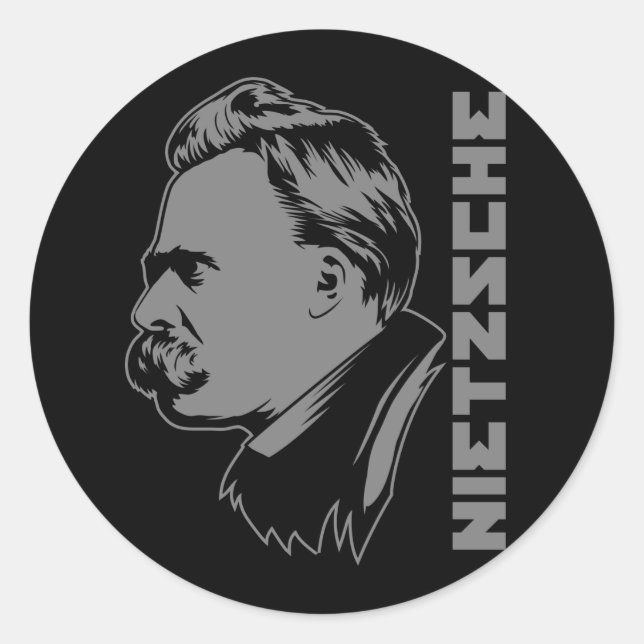 Frederich Nietzsche Portrait Sticker (Vorderseite)