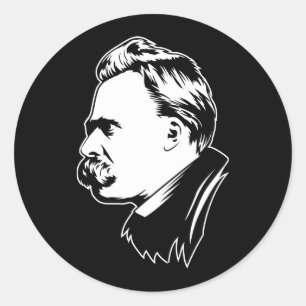 Frederich Nietzsche Porträt-Aufkleber Runder Aufkleber