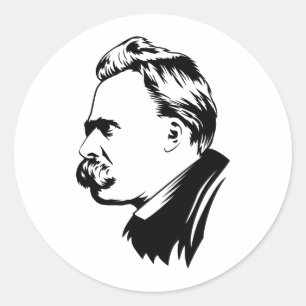 Frederich Nietzsche Porträt-Aufkleber Runder Aufkleber