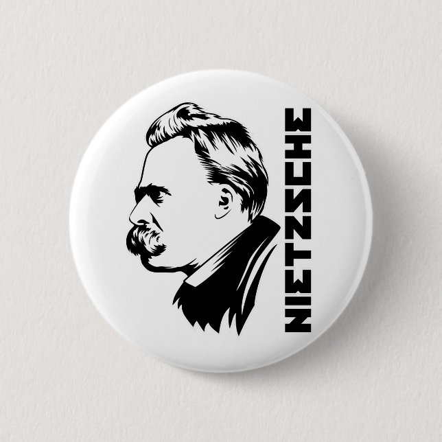 Frederich Nietzsche Porträt-Knopf Button (Vorderseite)