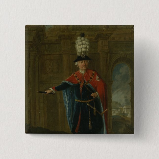 Frederick das große gekleidet im Kostüm Button (Vorderseite)
