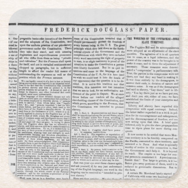 Frederick Douglas Newspaper Print Rechteckiger Pappuntersetzer (Vorderseite)