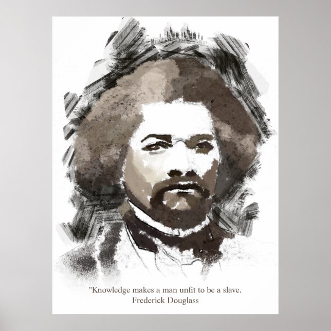 Frederick Douglass Aquarellbilder Portrait Poster (Vorne)
