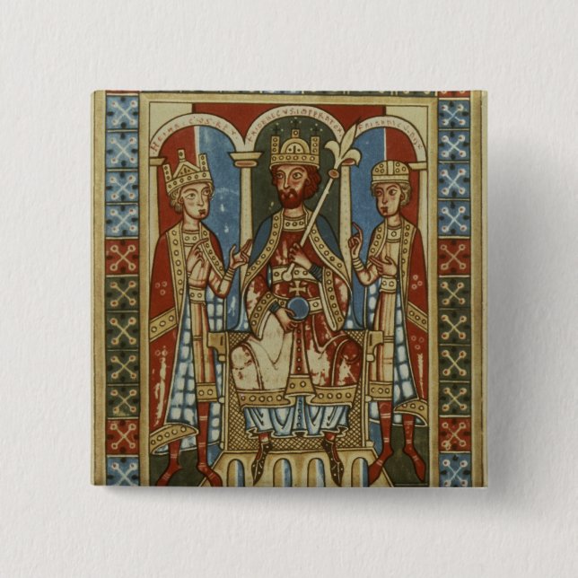Frederick I mit seinen zwei Söhnen Button (Vorderseite)