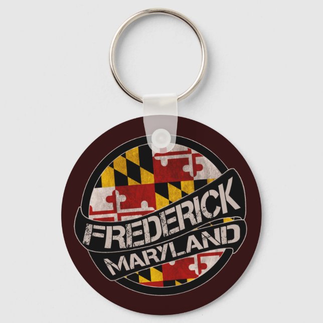 Frederick Maryland flagge grunge Schlüsselanhänger (Vorderseite)