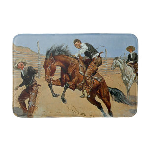 Frederick Remington Western Art „Laß ihn laufen“ Badematte