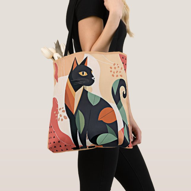 Frederick the Cat, boho chic bunt Kunstwerk, Tasche (Von Nahem)