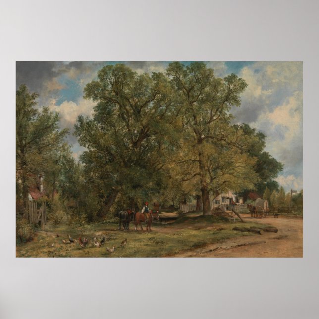 Frederick W. Watts - Landschaft mit Hütten Poster (Vorne)