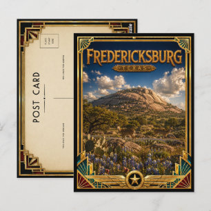 Fredericksburg Texas Vintage Art Deco Golden Age Postkarte