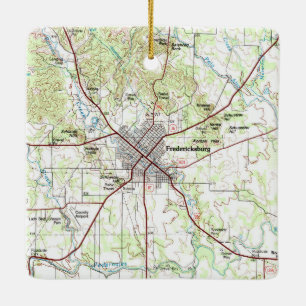 Fredericksburg TX Topo Karte Keramikornament