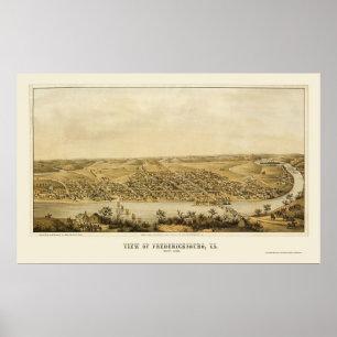 Fredericksburg, VA Panorama Karte - 1862 Poster