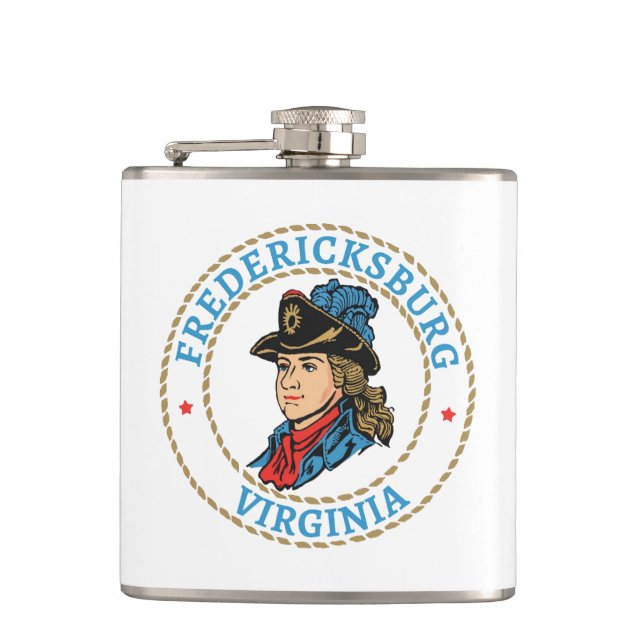 Fredericksburg Virginia Colonial Flachmann (Vorderseite)