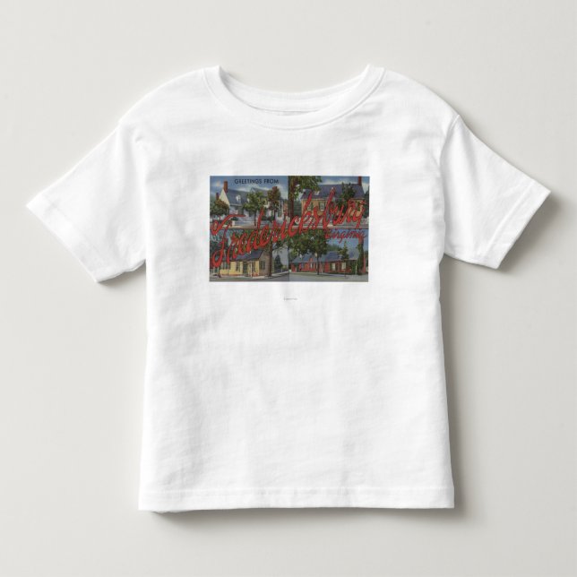 Fredericksburg, Virginia - große Buchstabe-Szenen Kleinkind T-shirt (Vorderseite)