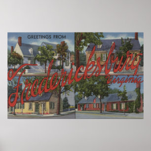 Fredericksburg, Virginia - große Buchstabe-Szenen Poster