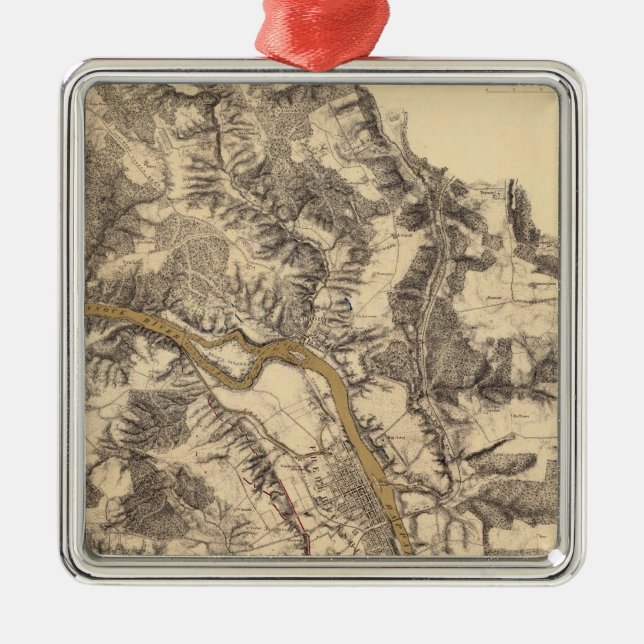 Fredericksburg, Virginia Silbernes Ornament (Vorne)