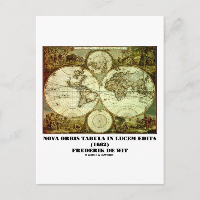 Frederik de Wit Nova Orbis Tabula Lucem Edita Postkarte (Vorderseite)