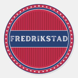 Fredrikstad City Pride Emblem – Norwegian Identity Runder Aufkleber