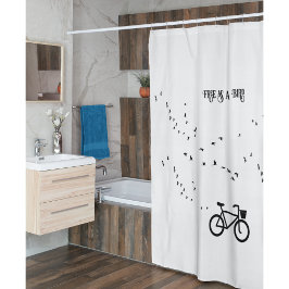 Free as a Bird Cycling Life Black and White Art Duschvorhang