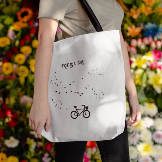 Free as a Bird Cycling Life Black and White Art Tasche (Von Creator hochgeladen)