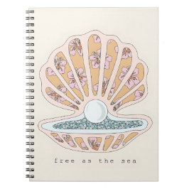 Free as the Sea Seashell Notizblock