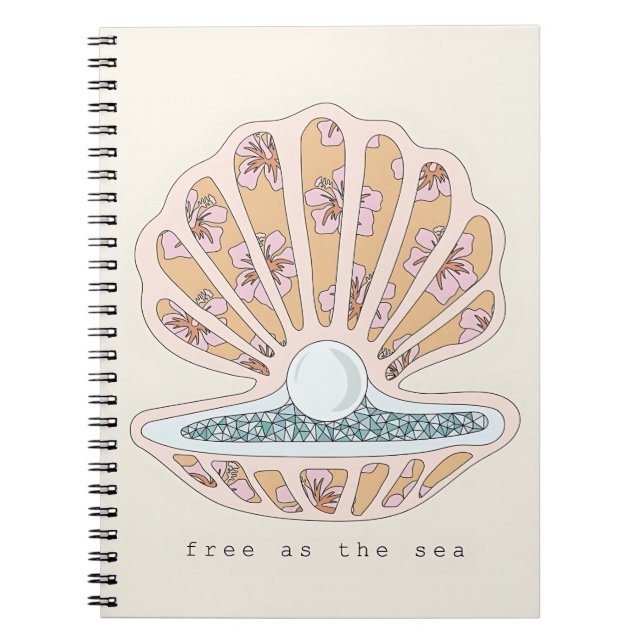Free as the Sea Seashell Notizblock (Vorderseite)