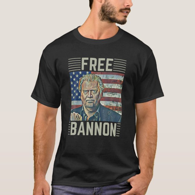 Free Bannon Political Gift T Shirt (Vorderseite)
