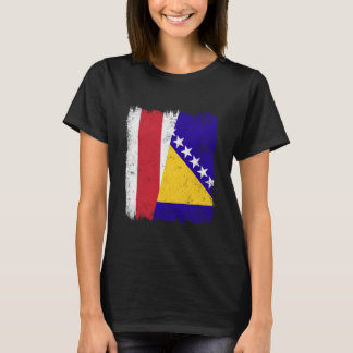Free Belarus Bosnia and Herzegovina Half Flag T-Shirt