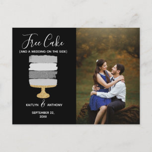 Free Cake Funny Modern Foto Hochzeit retten das Da Ankündigungspostkarte