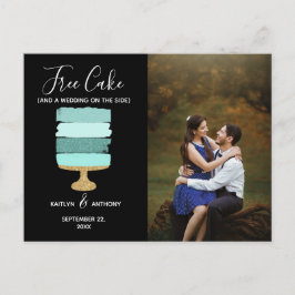 Free Cake Funny Modern Foto Hochzeit retten das Da Ankündigungspostkarte