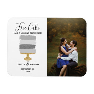 Free Cake Funny Modern Foto Hochzeit retten das Da Magnet