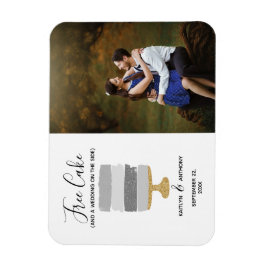 Free Cake Funny Modern Foto Hochzeit retten das Da Magnet