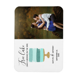 Free Cake Funny Modern Foto Hochzeit retten das Da Magnet