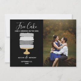 Free Cake Funny Modern Foto Hochzeit retten das Da Save The Date