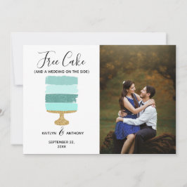 Free Cake Funny Modern Foto Hochzeit retten das Da Save The Date