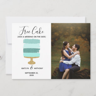 Free Cake Funny Modern Foto Hochzeit retten das Da Save The Date