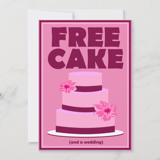 Free Cake Funny Save the Date Hochzeitsankündigung Einladung (Vorderseite)