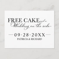 Free Cake Funny Wedding Save the Date Non Foto
