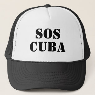 Free Cuba SOS Kuba Schwarz-Weiß Truckerkappe