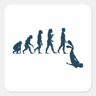 Free Diver Evolution Free Diver Apnea Diver Quadratischer Aufkleber