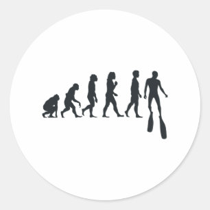 Free Diver Evolution Free Diver Apnea Diver Runder Aufkleber