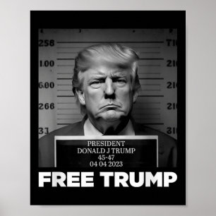 Free Donald Trump Mugshot Poster
