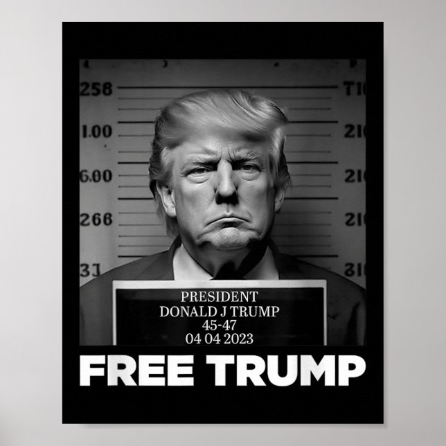 Free Donald Trump Mugshot Poster (Vorne)