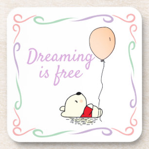 Free Dreams Bär mit Balloons Getränkeuntersetzer